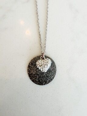 Nordstrom Silver-Tone Heart Pavé Pendant Necklace